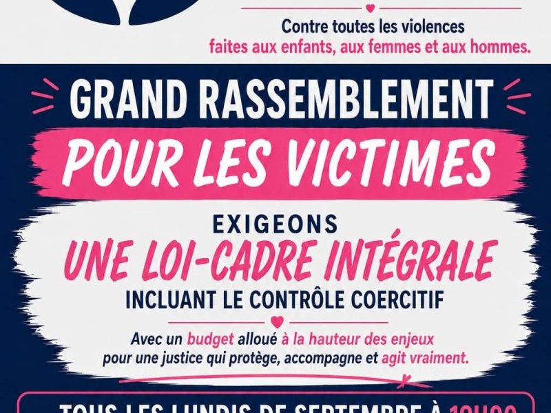 09/26: Rassemblements pour l&rsquo;adoption d&rsquo;une loi intégrale contre les violences&nbsp;sexuelles